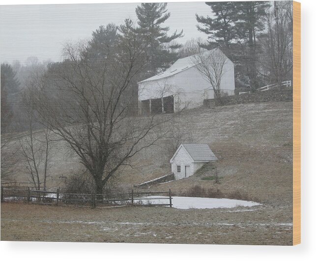 Rural Wood Print featuring the photograph A Winter Dusting by Gordon Beck