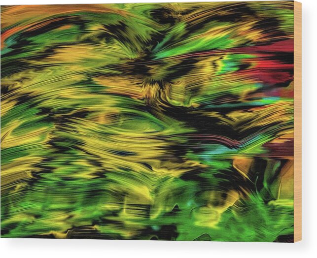 Multicolored Wood Print featuring the photograph Abstract 4057 by Kristalin Davis