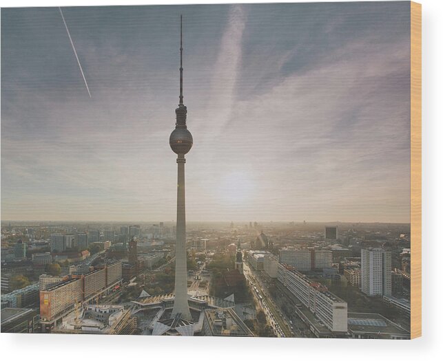 Alexanderplatz Wood Print featuring the photograph Alexanderplatz, Berlin by Guido Mieth