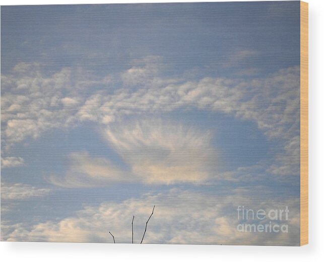 Angel Photograph Wood Print featuring the photograph Angel in the sky by Karen Jane Jones