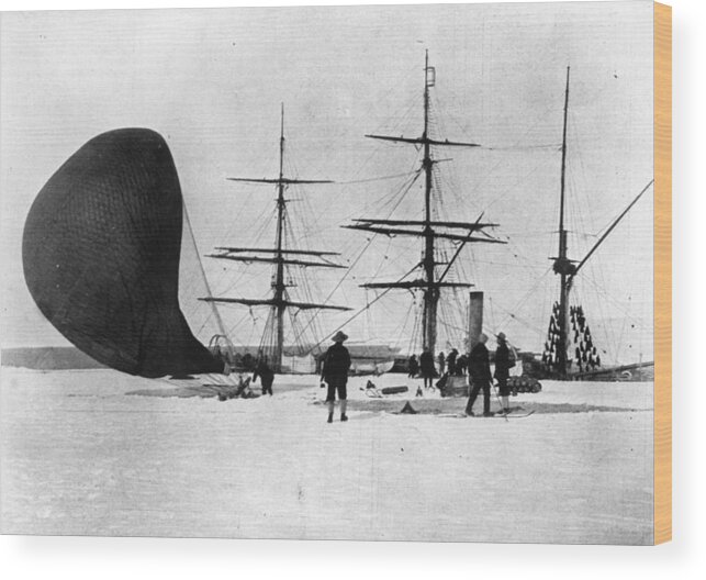Moving Up Wood Print featuring the photograph Antarctic Balloon by Ernest Shackleton