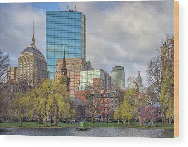 Boston Wood Print featuring the photograph April Morning in Boston's Public Garden by Kristen Wilkinson