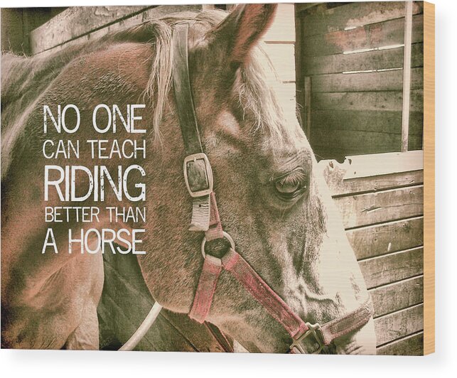 Barn Wood Print featuring the photograph AUSTIN quote by Dressage Design