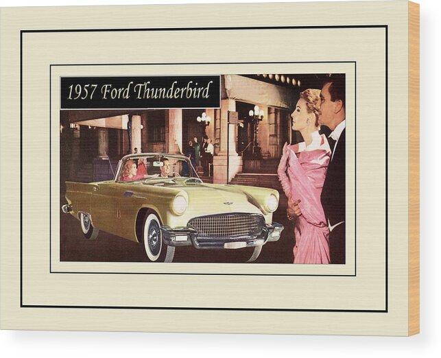 1957 Ford Thunderbird Wood Print featuring the photograph Automotive Art 303 by Andrew Fare