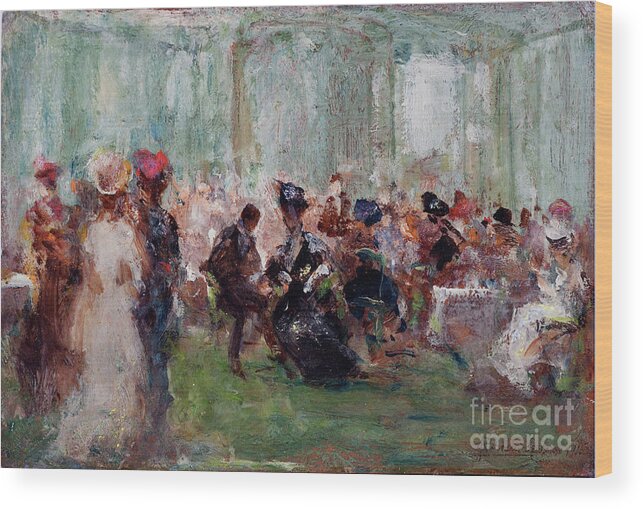 Oil Painting Wood Print featuring the drawing Ballroom by Heritage Images
