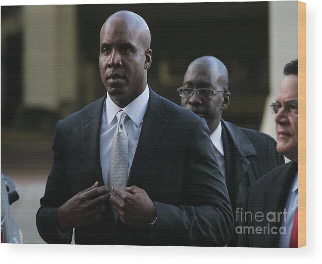California Wood Print featuring the photograph Barry Bonds Perjury Trial Begins In San by Justin Sullivan
