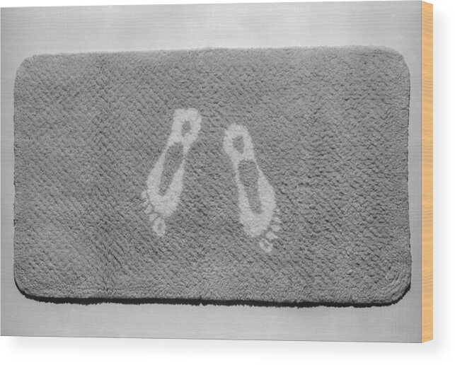 Bath Mat Wood Print featuring the photograph Bathroom Footprints by Chaloner Woods