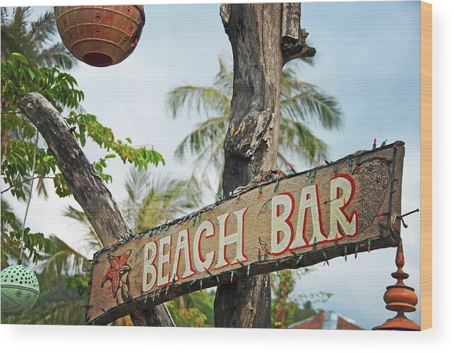 Alcohol Wood Print featuring the photograph Beach Bar by Escolux