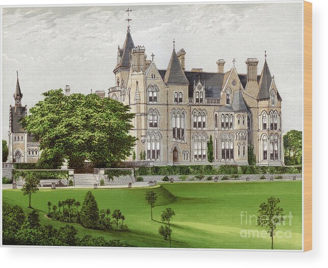 Gothic Style Wood Print featuring the drawing Bestwood Lodge, Nottinghamshire, Home by Print Collector