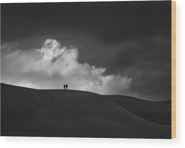 Sand-dune Wood Print featuring the photograph Between by Shenshen Dou