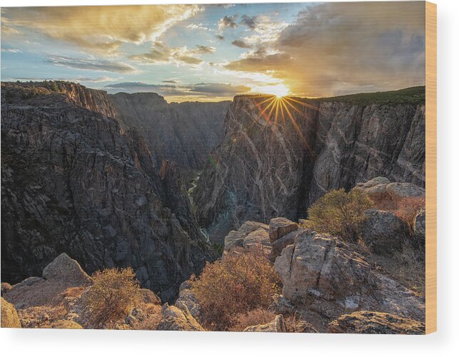Black Canyon Of The Gunnison Wood Print featuring the photograph Black Canyon Sendoff by Angela Moyer
