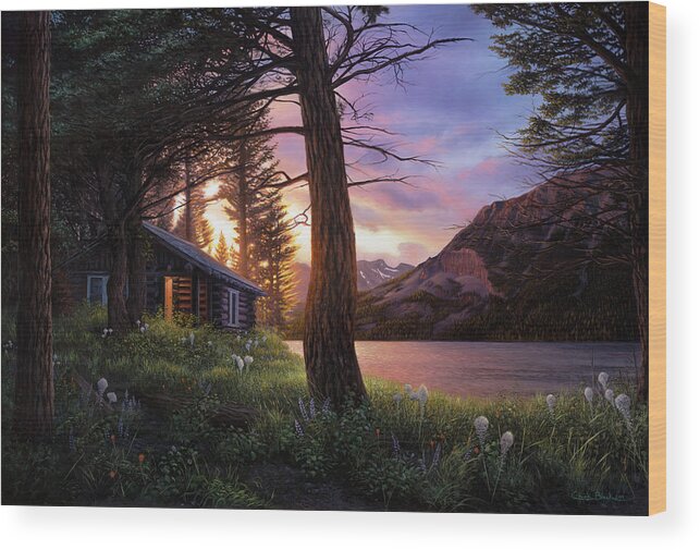 Blissful Solitude Wood Print featuring the painting Blissful Solitude by Chuck Black