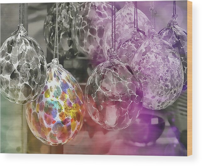 Art Wood Print featuring the photograph Blown Glass Ornaments by JAMART Photography