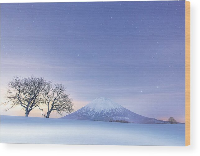 Fuji Wood Print featuring the photograph Blue Fantasy by Mitsuhiko.kamada