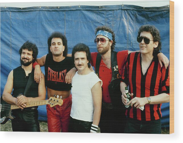 Singer Wood Print featuring the photograph Blue Oyster Cult Group Portrait by Pete Cronin