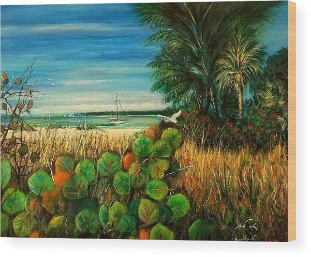 Acrylic Glazes Wood Print featuring the painting Boca Grand Florida by Larry Palmer