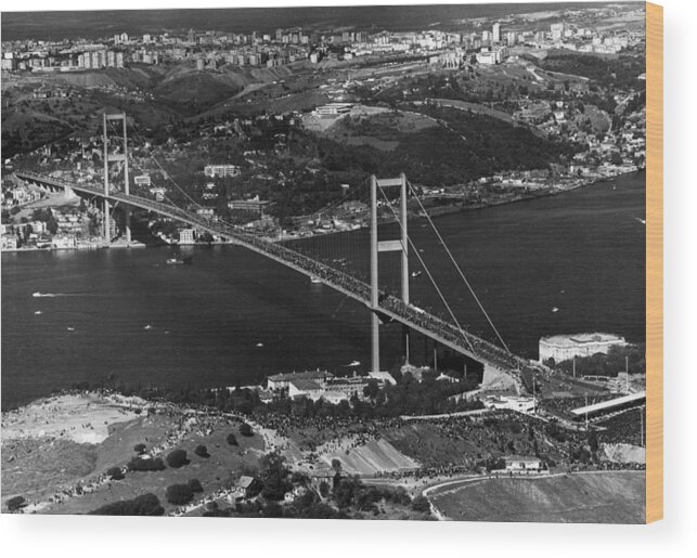 Long Wood Print featuring the photograph Bosphorus Bridge by Keystone