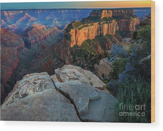 America Wood Print featuring the photograph Cape Royal Twilight by Inge Johnsson