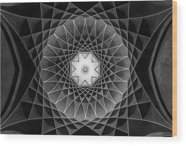 Geometry Wood Print featuring the photograph Ceiling Of Dolatabad Garden by Farshad Boroomand