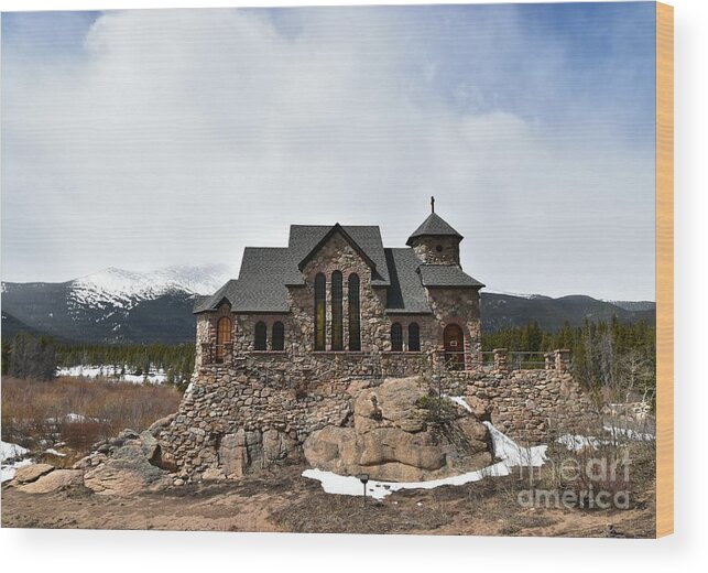 Chapel On The Rocks Wood Print featuring the photograph Chapel on the Rocks, Again by Dorrene BrownButterfield