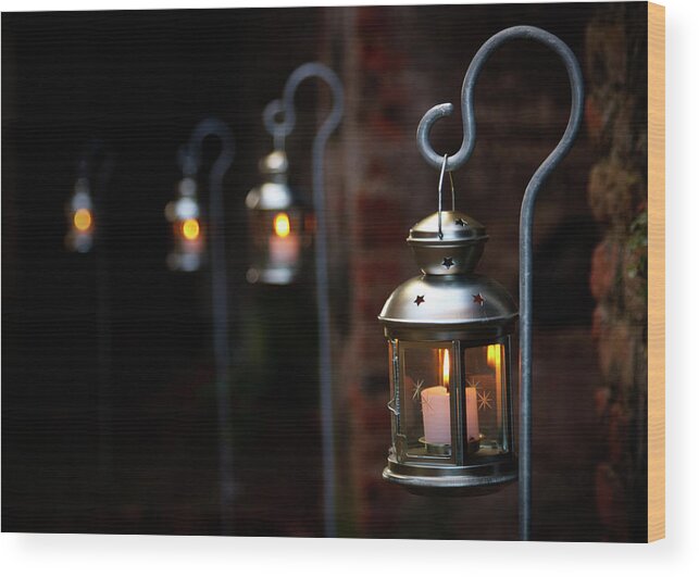 Hanging Wood Print featuring the photograph Christmas Lights by Michaelutech