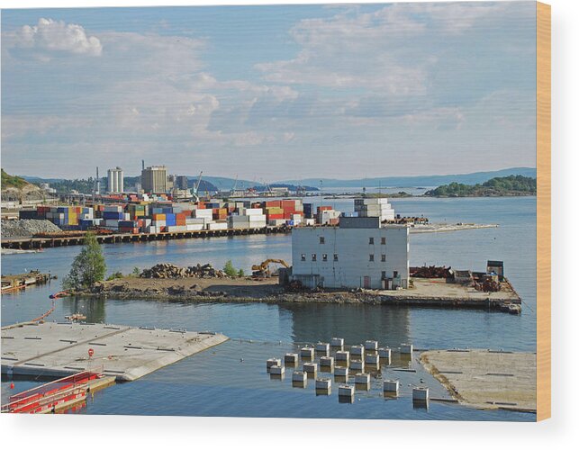 Tranquility Wood Print featuring the photograph Colorful Containers In Oslo, Norway by Dyker the horse 1976