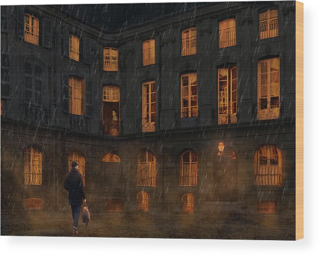 Creative Editing
Photoshop Artistry
Home
House
Lights
Windows
Rain
Darkness Wood Print featuring the photograph Coming Home by Gabrielle Halperin