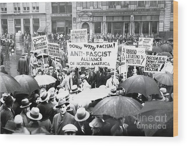 People Wood Print featuring the photograph Communists Holding May Day Demonstration by Bettmann