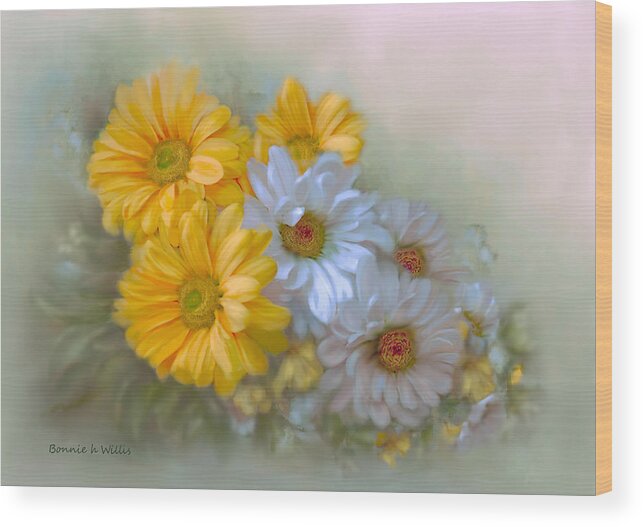 Daisy Wood Print featuring the photograph Daisy Spring Bouquet by Bonnie Willis