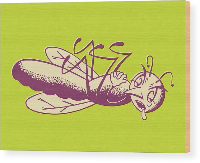 Animal Wood Print featuring the drawing Dead Bug on Green Background by CSA Images