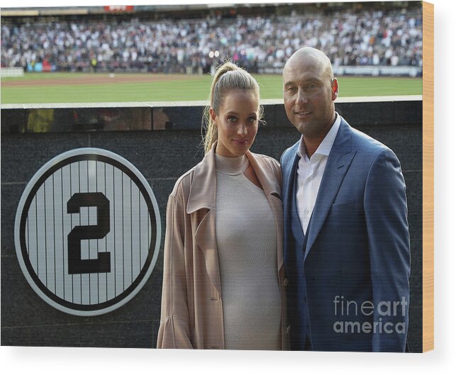 People Wood Print featuring the photograph Derek Jeter Ceremony by Elsa