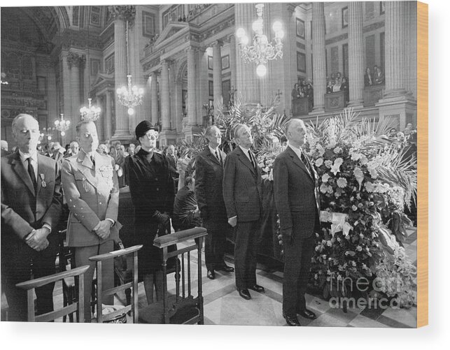 Crowd Of People Wood Print featuring the photograph Dignitaries At Josephine Baker Funeral by Bettmann