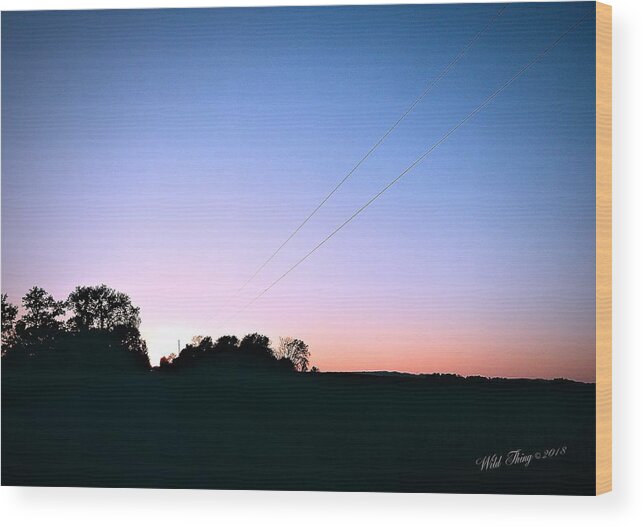 Sunset Wood Print featuring the photograph Disappearing Lines by Wild Thing