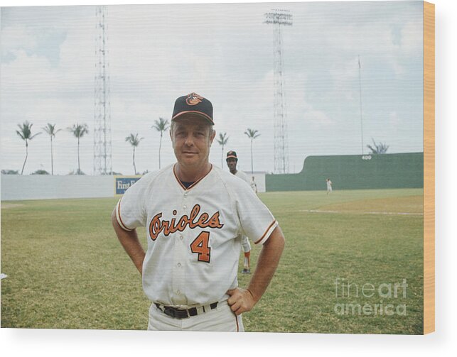 Earl Weaver With Hands On Hips Wood Print by Bettmann 