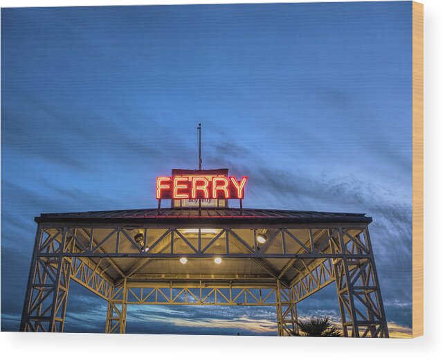 Photography Wood Print featuring the photograph Ferry Terminal At Dusk, Jack London by Panoramic Images