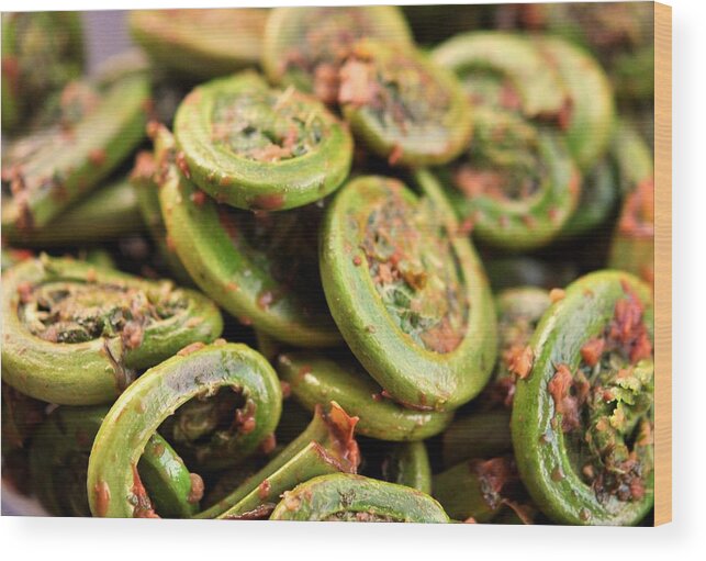 Italian Food Wood Print featuring the photograph Fiddlehead Ferns by Image By Michael Talalaev