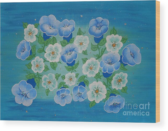 Flowers Wood Print featuring the painting Floral Inspiration #2 by Diamante Lavendar