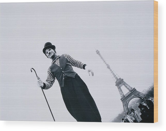 Walking Cane Wood Print featuring the photograph France, Ile-de-france, Paris, Mime by Walter Bibikow