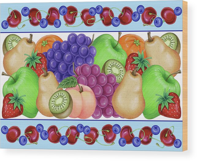 Fruit 3 Wood Print featuring the digital art Fruit 3 by Kimura Designs