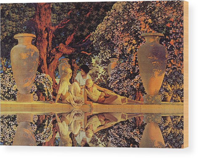 Reflection Wood Print featuring the painting Garden of Allah by Maxfield Parrish