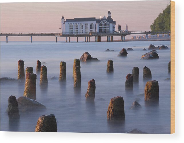 Baltic Sea Wood Print featuring the photograph Germany, Restaurant On Footbridge At by Westend61