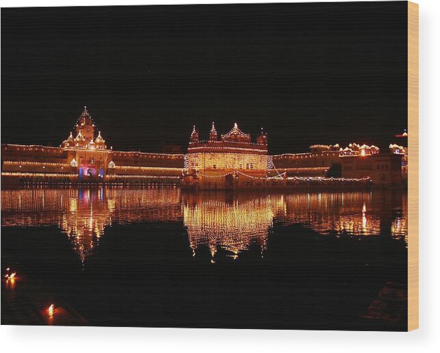 Tranquility Wood Print featuring the photograph Golden Temple, Amritsar, Reflecting On by Renu Singh Photography