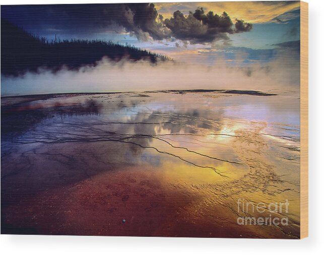 America Wood Print featuring the photograph Grand Prismatic Spring by Inge Johnsson