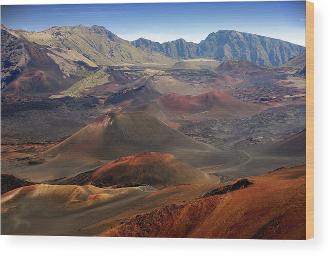 Scenics Wood Print featuring the photograph Haleakala Crater Volcano by Ishootphotosllc