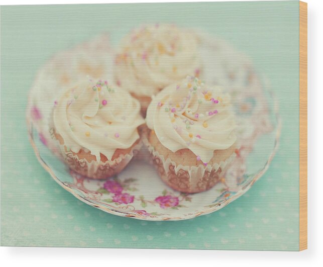 Temptation Wood Print featuring the photograph Heavenly Cupcakes by Karin A Photography