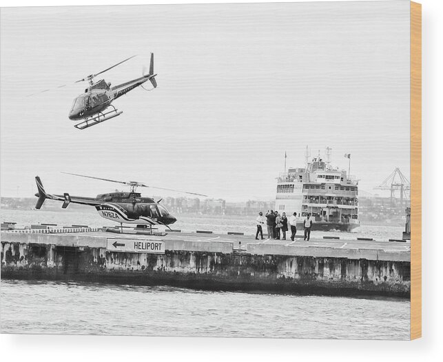 Helicopters Wood Print featuring the photograph Heliport Dance by Cate Franklyn
