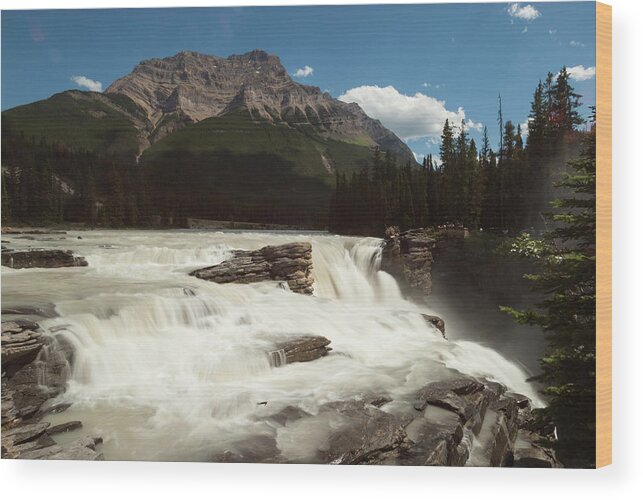 Scenics Wood Print featuring the photograph Icefields Parkway, Athabasca Falls by John Elk Iii