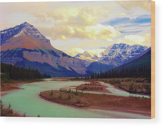 Scenics Wood Print featuring the photograph Jasper Rockies by Teeje