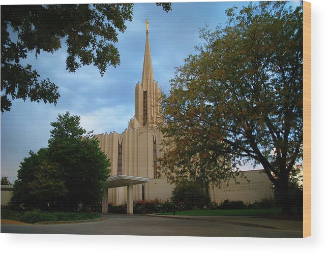 Temple Wood Print featuring the photograph Jordan River Temple by Nathan Abbott