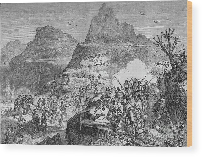 Engraving Wood Print featuring the drawing Kaffir War - Attacking A Native Position by Print Collector